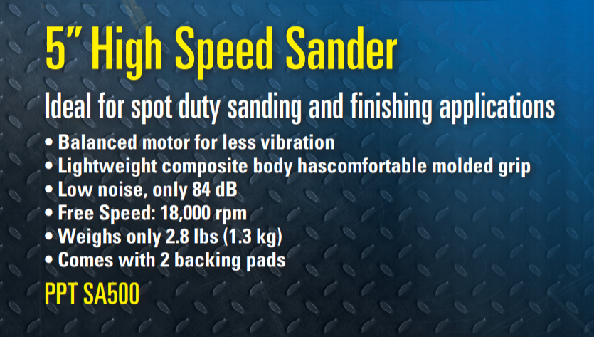 5" Pistol Grip High Speed Air Sander Grinder 18000RPM  PPT SA500   CLOSEOUT