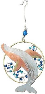 Happy Humpback Whale Ocean Sea Ornament Metal Fair Trade Pilgrim Imports