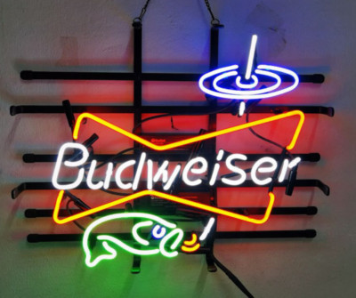 Go Fishing Beer 20''x16'' Neon Sign Light Lamp Bar Pub Man Cave Wall Deocr Artwork