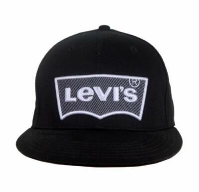

НОВАЯ МУЖСКАЯ КЕПКА С ПЛОСКИМ ПОЛЯМ И ВЫШИВКОЙ LEVIS, ЧЕРНАЯ/СЕРАЯ., Black
