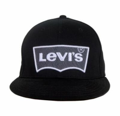 НОВАЯ МУЖСКАЯ КЕПКА С ПЛОСКИМ ПОЛЯМ И ВЫШИВКОЙ LEVIS, ЧЕРНАЯ/СЕРАЯ.