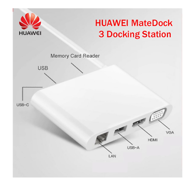 Huawei MateDock 3 Docking Station USB C HUB VGA USB A USB C HDMI
