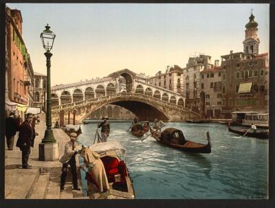 The Rialto Bridge Venice Italy c1900 OLD PHOTO