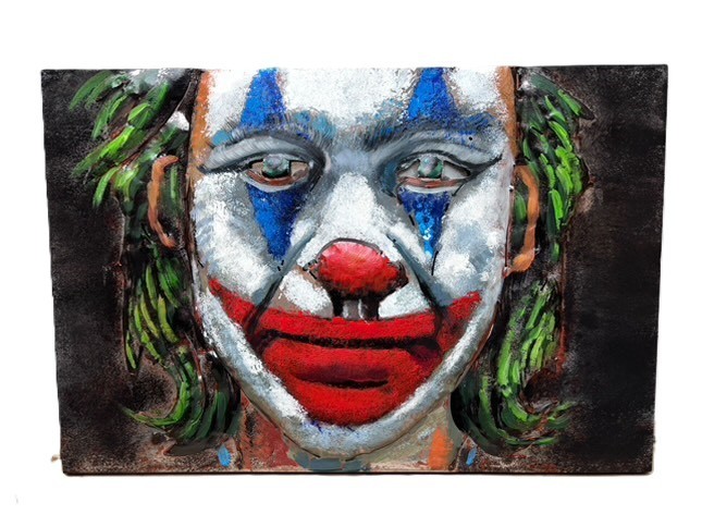 Handgefertigtes Metallbild Joker 3d Motiv 63x43 Cm