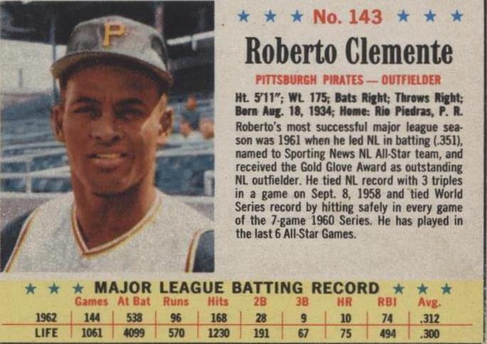 Correo 1963 - Roberto Clemente #143