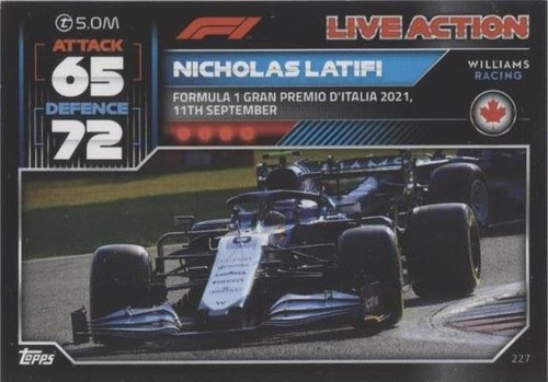 2022 Topps F1 Turbo Attax - Nicholas Latifi #227