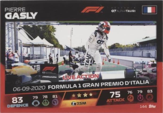 2021 Topps F1 Turbo Attax - Pierre Gasly #144