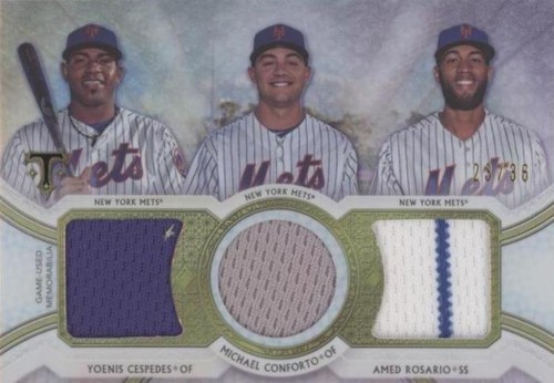2018 Topps Triple Threads - Amed Rosario Michael Conforto Yoenis Cespedes #RCC-YMA