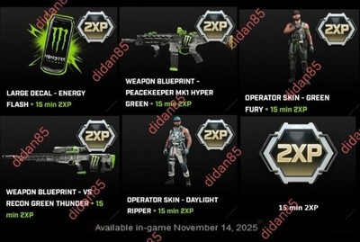 COD Black Ops 7 Monster Energy  ❌️ 1 x Code ❌️ 2XP Double Xp SKIN BLUEPRINT DLC