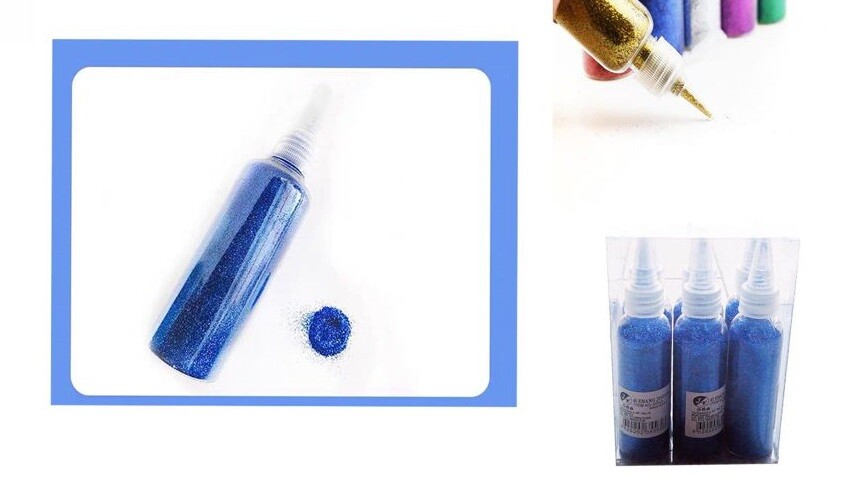 Set 6 Brillantini Glitter Blu Decorazione Porporina Lavoretti Unghie 60g cir