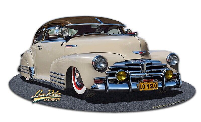 1948 CHEVY LOW RIDER HOT ROD Metal Sign by Larry Grossman