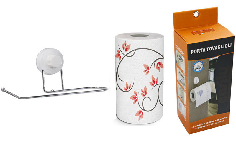 Portarotolo Con Ventosa Da Cucina A Parete Porta Rotolo Tovaglioli dfh