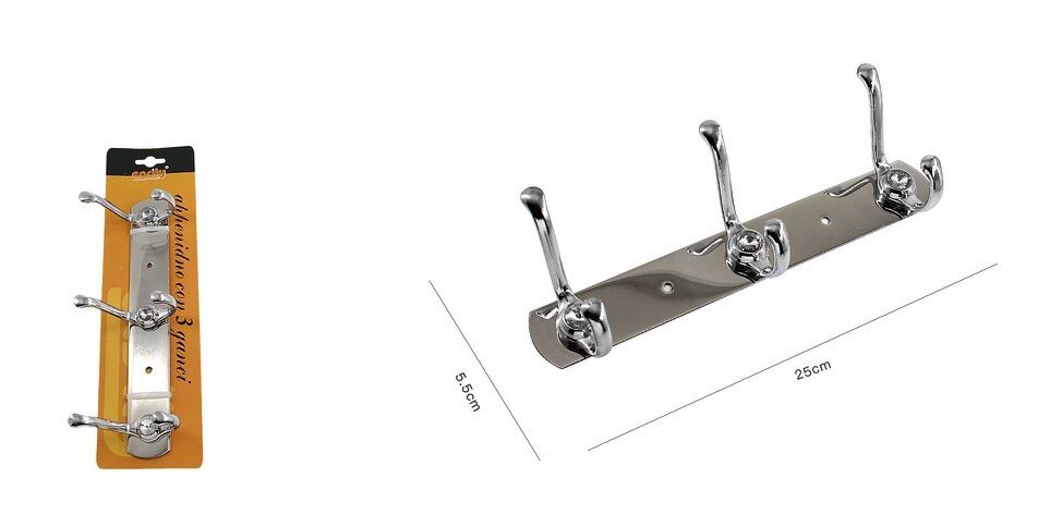 Appendino Appendi Porta Asciugamani 3 Ganci Doppio Bagno Diamante dfh