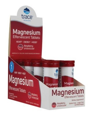 Шипучие таблетки магния Trace Minerals - Raspberry 8 Tubes Box