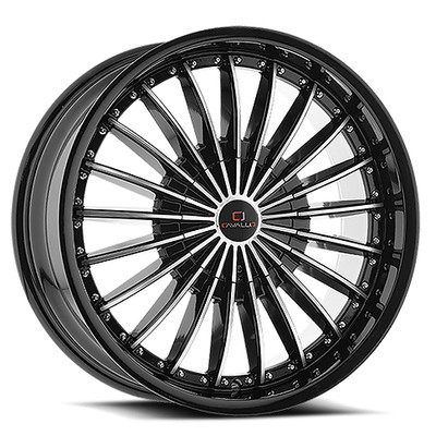 CAVALLO CLV-32 20X8.5 5X114.3/5X120 Offset 35 Gloss Black Machined (Qty of 4)
