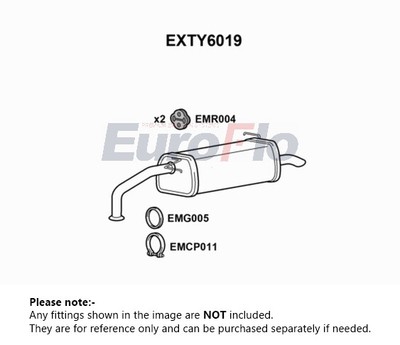 Rear Box fits TOYOTA YARIS P1 1.5 01 to 05 1NZ-FE Klarius Quality Exhaust Back