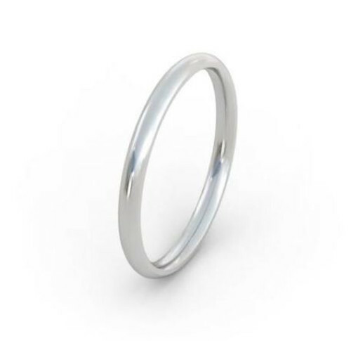 Pre-owned Handmade 14k White Gold Bands 2.5mm Dome Sizes 3 4 5 6 7 8 9 10 11 12 13 14 15 & 1/4 Sz