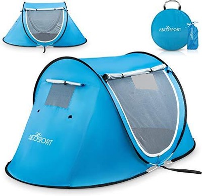 Abco 2-Person Pop Up Tent - Portable Cabana with 2 Doors, Water-Resistant and 