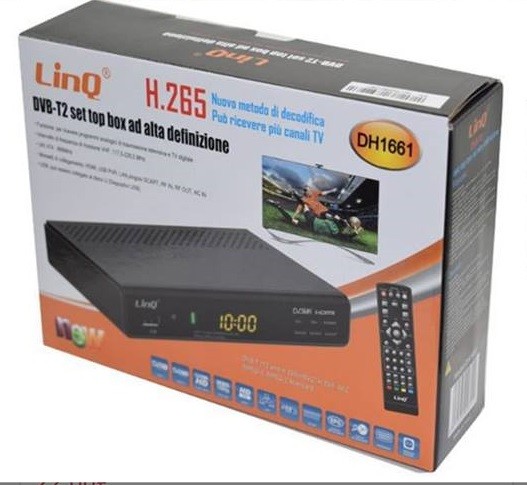 Decoder Digitale Terrestre T2 Con Hdmi Full Hd Dvb-T2 Hd H.265 Linq Dh1661