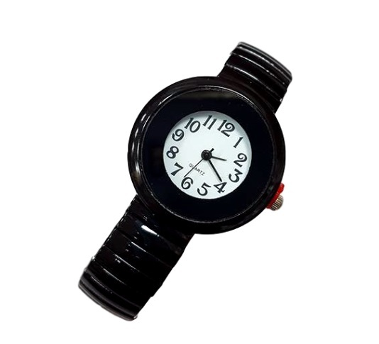 Orologio Da Polso Bracciale Donna Quarzo Maglia Elastica Moda Colore Nero lac