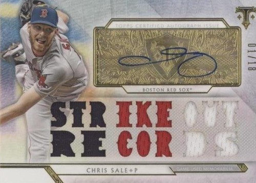 Topps - レッドソックス　トリストン・カサス　レリックオート Chris SALE🔥2017 Topps Triple Threads Patch Relic AUTO #TTAR