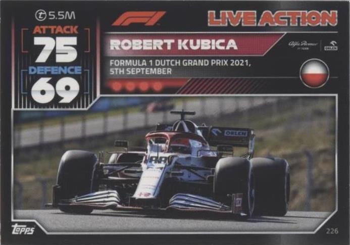 2022 Topps F1 Turbo Attax - Robert Kubica #226