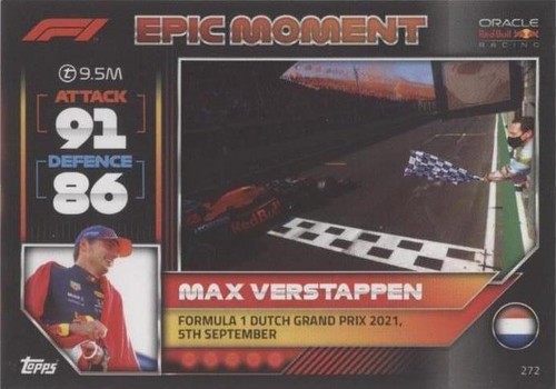 2022 Topps F1 Turbo Attax - Max Verstappen #272