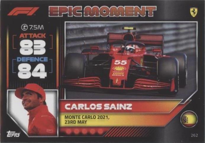 2022 Topps F1 Turbo Attax - Carlos Sainz #262