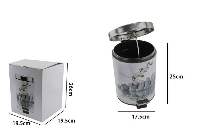 Pattumiera A Pedale 3 Litri Bidone Cestino Spazzatura Differenziata Sassi dfh