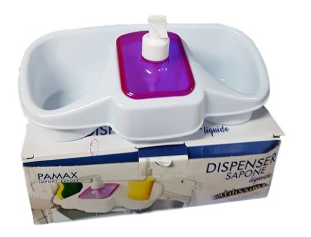 Dispenser Sapone Liquido Con Scomparti Porta Spugne Bagno Plastica dfh