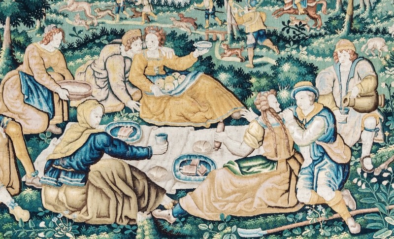 Museum Quality 16th Century Tapestry The Country Meal