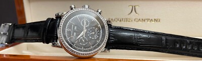 Pre-owned Jacques Cantani Men's Watch Automatic Eta Swiss 96 Diamonds Jc-935 Meridian