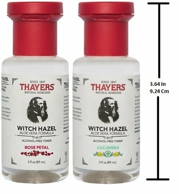Thayers Rose Petal & Cucumber Combo Witch Hazel Aloe Vera 3oz Travel, 12 Pack