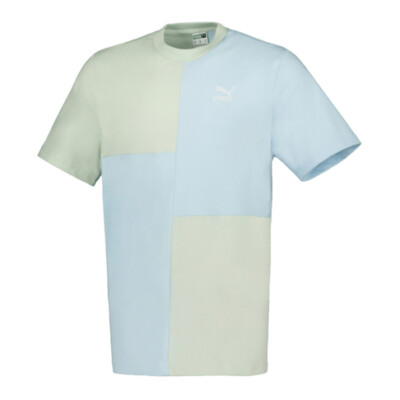 Мужская футболка в стиле пэчворк Puma Omphalodes Blue/Green Lily Classics