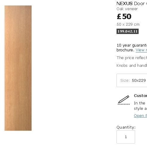 Ikea Nexus Door For Pax Wardrobes Oak Veneer 50 X 229cm