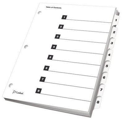 Cardinal OneStep Printable Table of Contents and Dividers - CRD60813