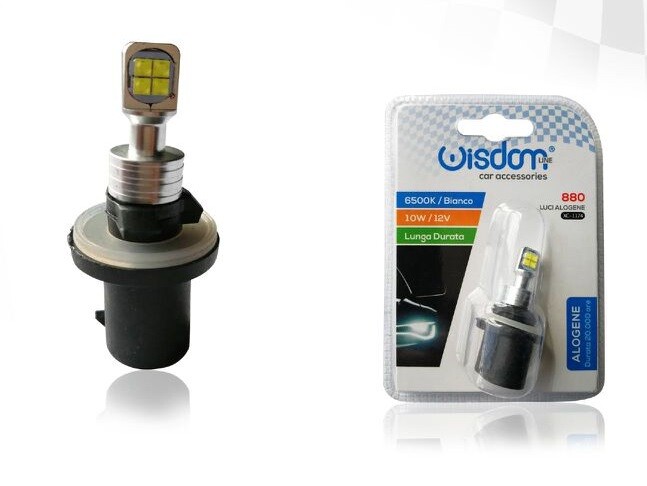 Lampadina Lampada Fari Auto 8 Led 880 10W 12V 6500K Luce Bianca xc-1174 wis