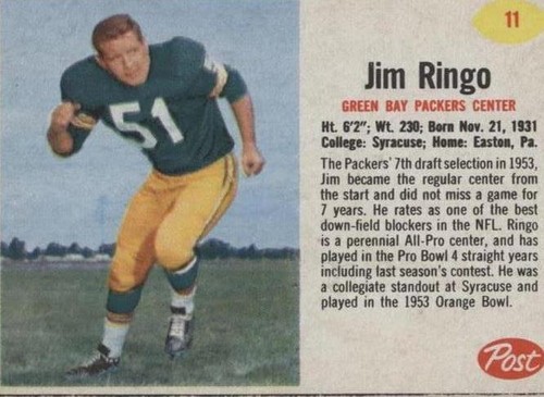 1962 Post Jim Ringo #11