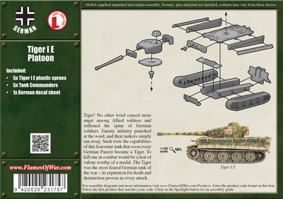 Flames of War German Tiger 1E by Battlefront FOW GBX90