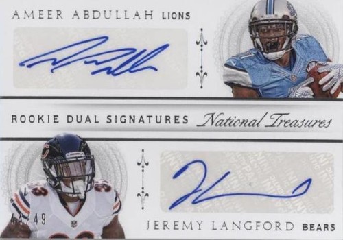 2015 Panini National Treasures Ameer Abdullah Jeremy Langford #RDS-AL