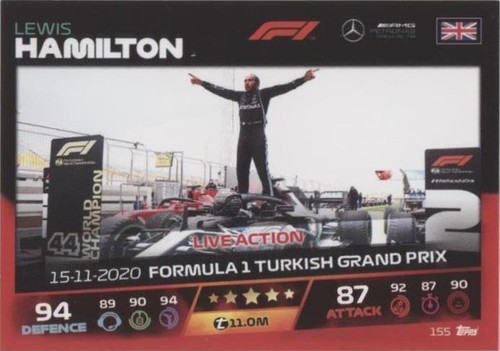 2021 Topps F1 Turbo Attax - Lewis Hamilton #155