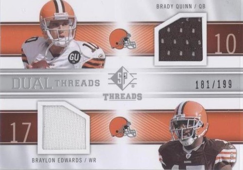 2009 SP Threads Brady Quinn Braylon Edwards #T2-QE