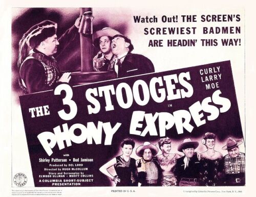  The THREE STOOGES With MOE LARRY And CURLY In PHONY EXPRESS 11x14 TC Print 1943