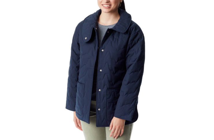 Bass Outdoor Quilted Long-Sleeve Jacket Women M Navy Blue - Picture 1 of 14