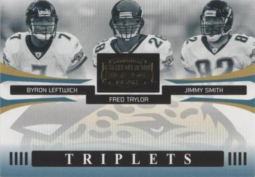 2005 Donruss Gridiron Gear Byron Leftwich Fred Taylor Jimmy Smith #T-5
