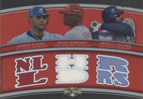 2010 Topps Triple Threads - Albert Pujols Prince Fielder Ryan Howard #TTRC-44