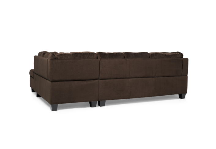 Canterbury Sectional Sofa Set 3-Piece Charcoal Grey Fabric Couch Chaise Ottoman