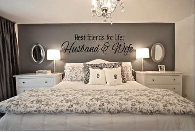 BEST FRIENDS FOR LIFE HUSBAND & WIFE Wall Art Decal Quote Words Lettering Decor