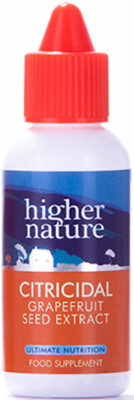 Higher Nature Citricidal Liquid 45ml Grapefruit Seed Extract Natural Cleanser Tr