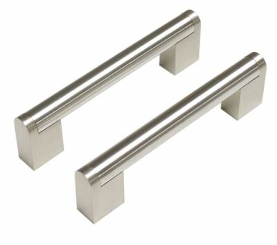 Square Boss Bar Pull Handle Round Knob Kitchen Cabinet Hardware Brushed Nickel